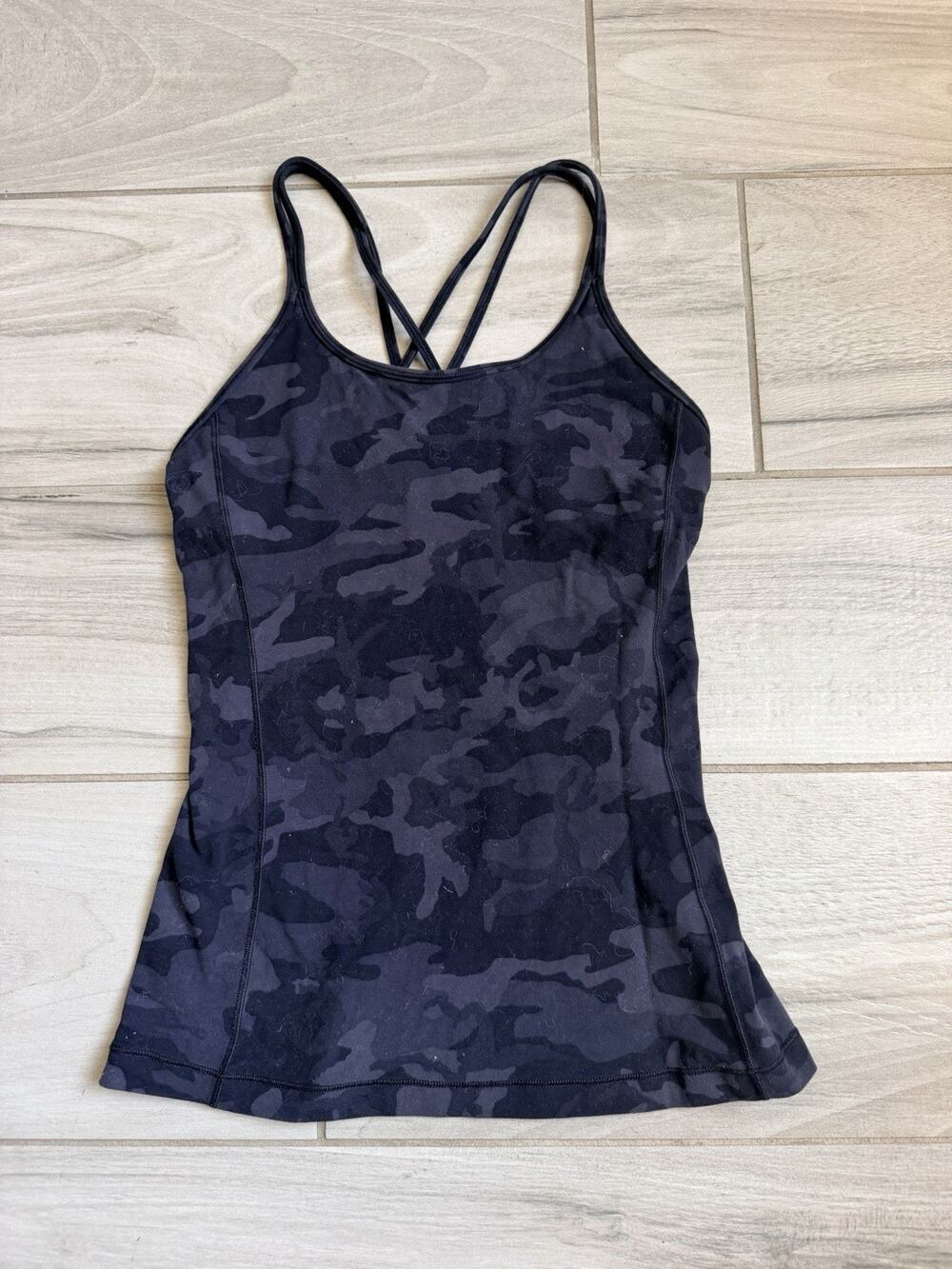 Lululemon Free To Be Serene Tank Top Wild Thing Camo Deep Coal Multi Size 4